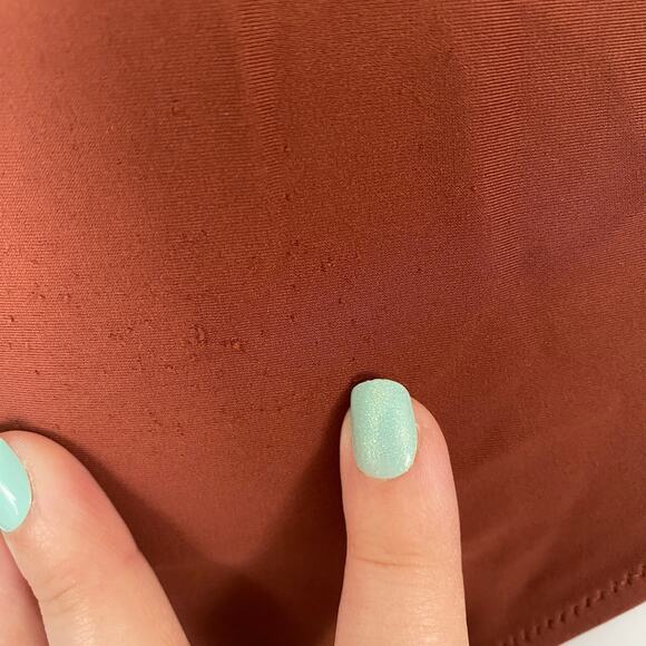 Aerie Dark Orange Rusty Brown Crochet Back One Piece Swim Suit Sz S - Picture 4 of 12